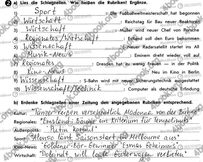 ГДЗ Німецька мова 10 клас сторінка Стр56 Впр2